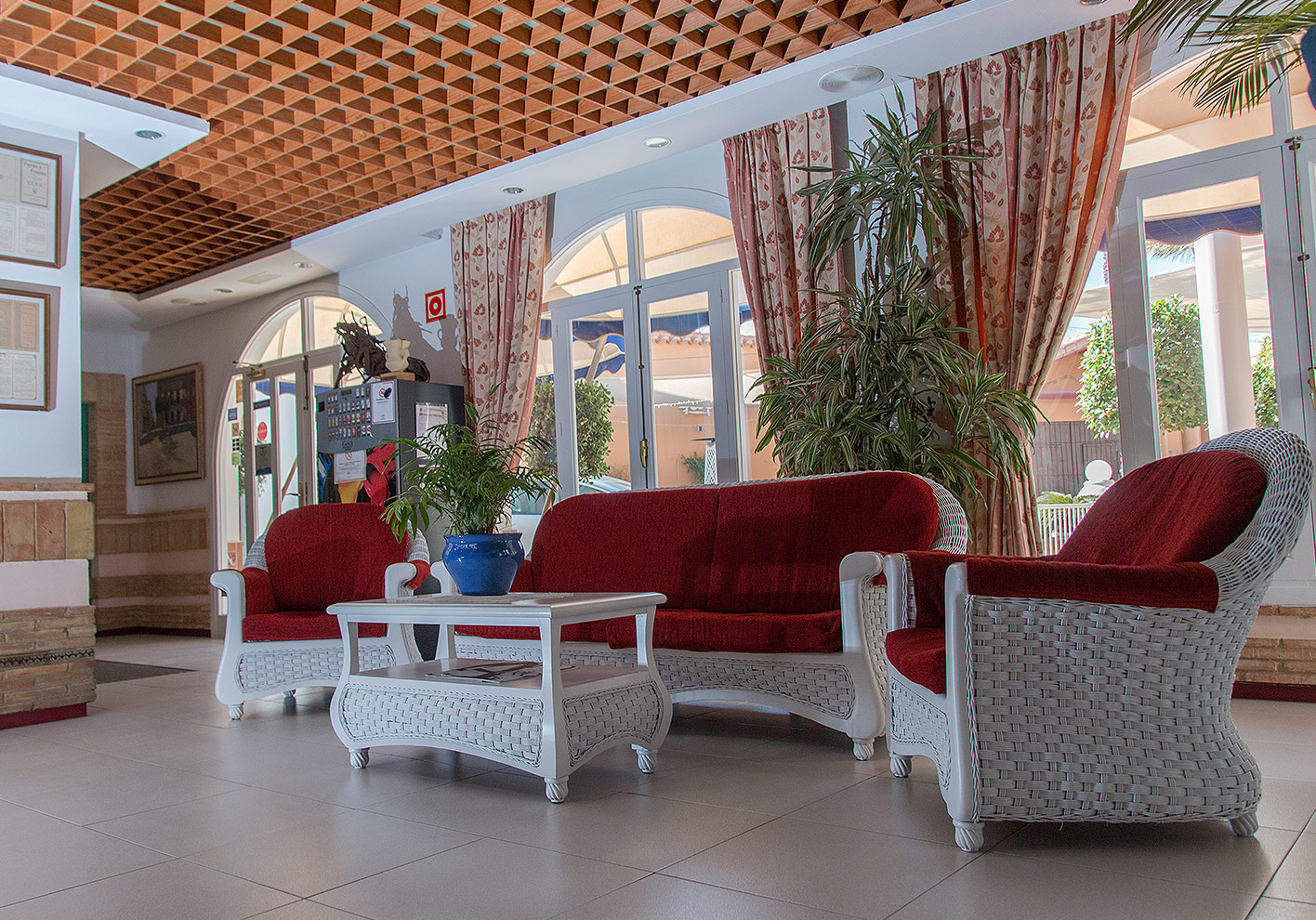 Sofa in the Entrance of the Terraza Carmona Restaurant Hotel in Vera, Almeria